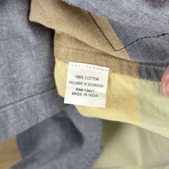 Decibel Men's Long Sleeve Button Up Flannel Shirt Color Block Size 2XL Pocket - Picture 7 of 12